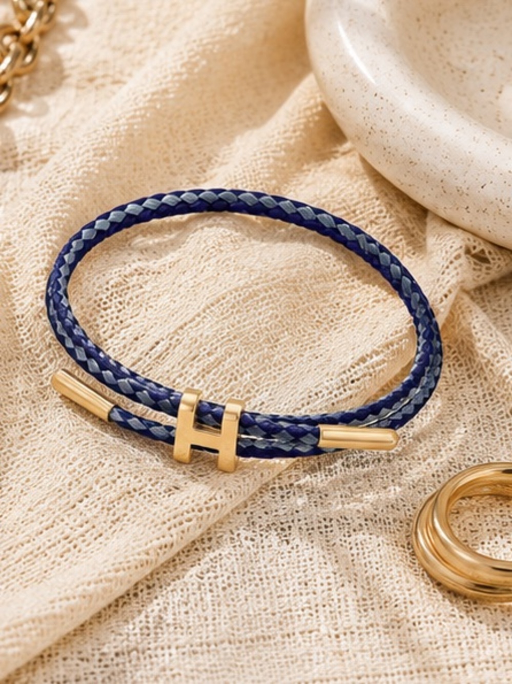 💙 Designer Inspired | Minimalist | H Bracelet